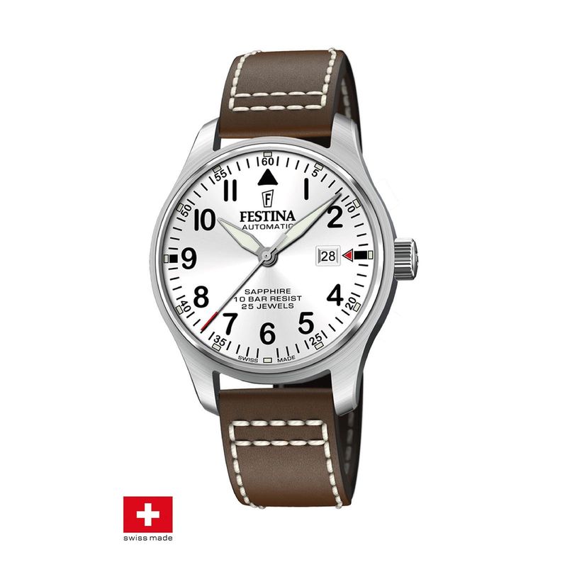 FESTINA SWISS - Reloj F20151/1 Festina Swiss Plateado Hombre Swiss Made