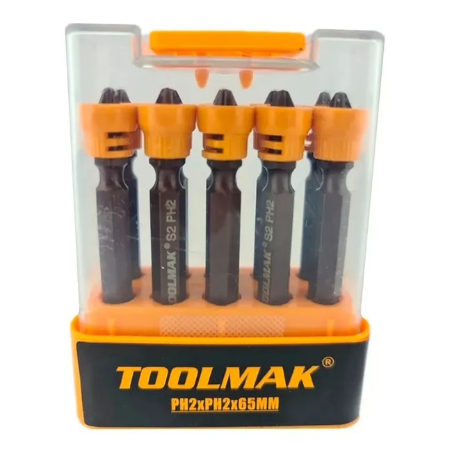 GENERICO - Set Juego Puntas Philips Doble S2 Ph2 10pcs Magnetico Tmk