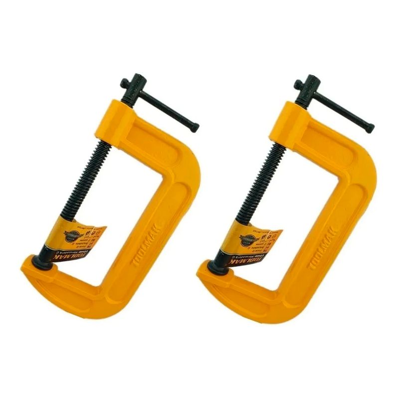 GENERICO - Pack 2 Prensa Tipo C 3 Pulgadas Toolmak