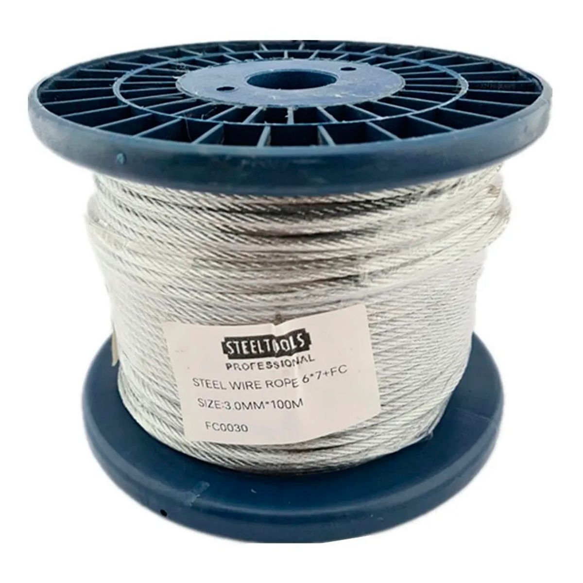 GENERICO - Piola Cable De Acero 3.0 Mm Rollo 100 Metros Galvanizado