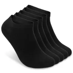 EVERSO - 12 pares Calcetines Bambú Tobilleras Algodón Sólo Negro