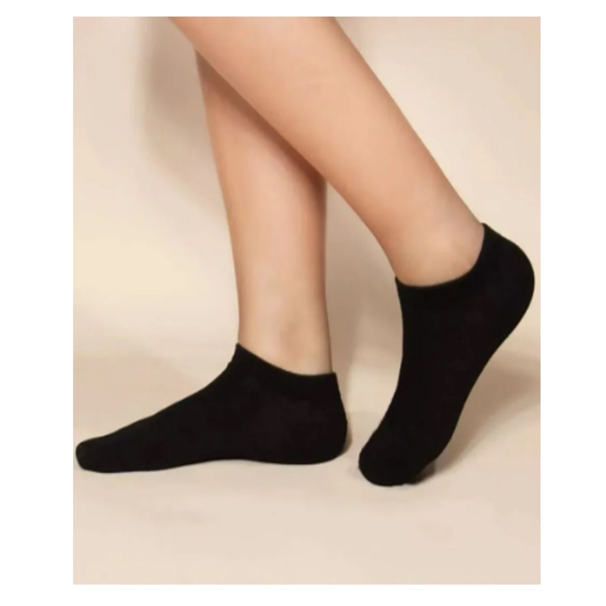 EVERSO - 12 pares Calcetines Bambú Tobilleras Algodón Sólo Negro