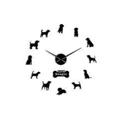 GENERICO - Reloj Pared 3d Decoración Casa Oficina Living Mascotas Negro