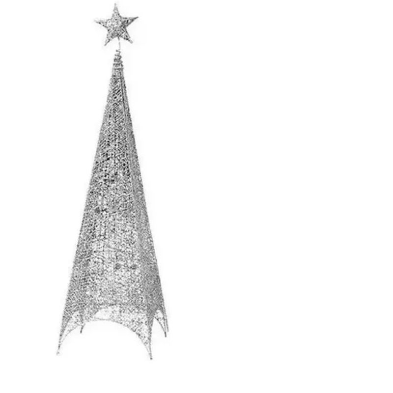 GENERICO - Decoracion Navideña Piramide Arbol De Pascua Led Plateado 150m