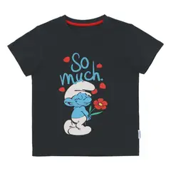 PITUFOS - POLERA MANGA CORTA GRIS OSCURO