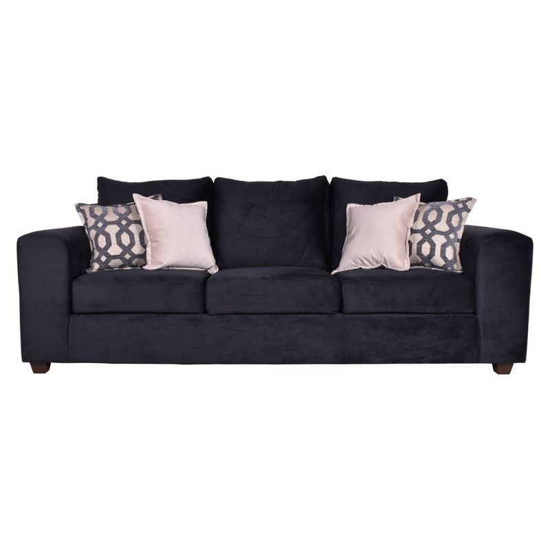 JERK HOME - Sofa 3c kenya felpa  negro 240x90x90