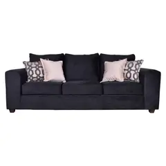 JERK HOME - Sofa 3c kenya felpa negro 240x90x90