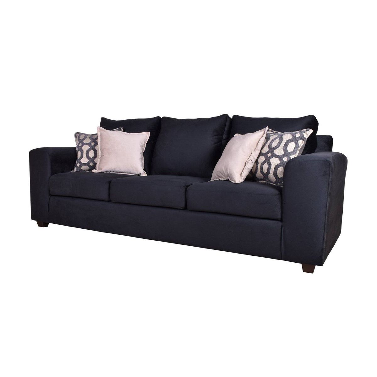 JERK HOME - Sofa 3c kenya felpa  negro 240x90x90