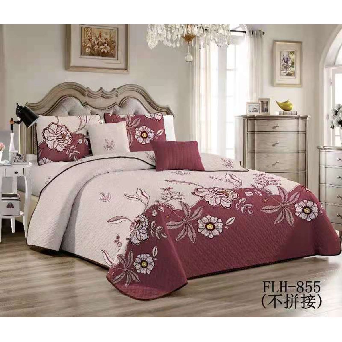 GENERICO - Cobertor de verano tipo Quilt con fundas - 2 Plazas 855