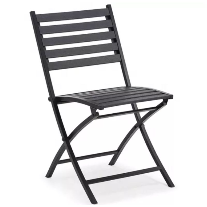 SM - Silla Plegable Exteriores Hotel Restaurante Jardín Terraza Negro Pack x2
