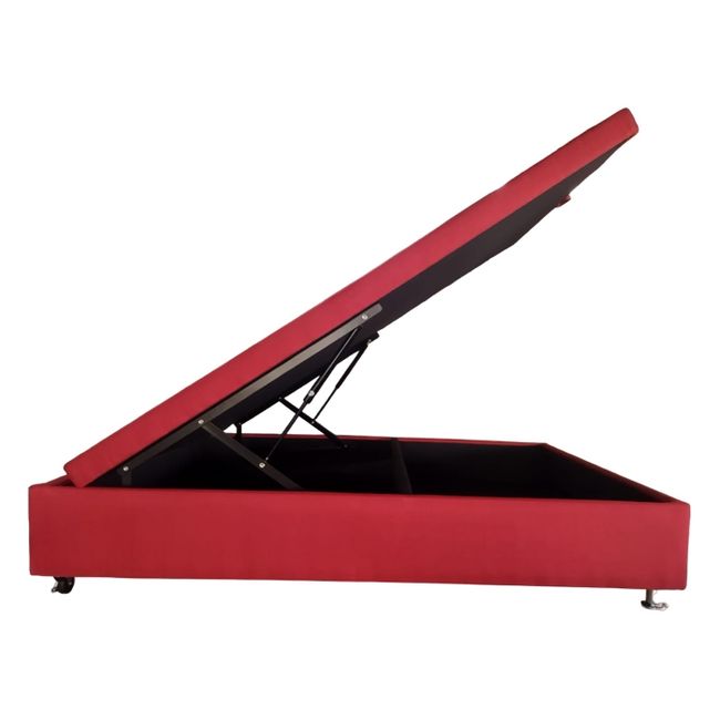 MUEBLERIA LATINA - CAMA  1.9M ABATIBLE BAUL FUNCIONAL LINO BURDEO 2 PLAZAS