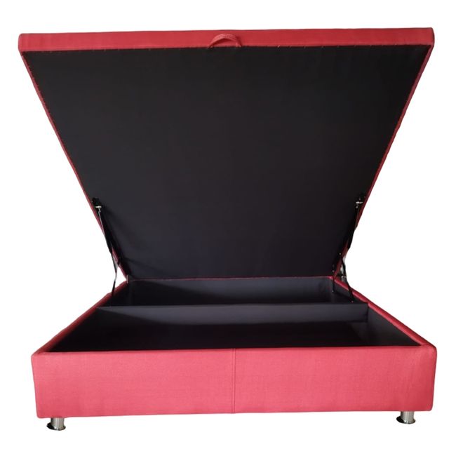MUEBLERIA LATINA - CAMA  1.9M ABATIBLE BAUL FUNCIONAL LINO BURDEO 2 PLAZAS