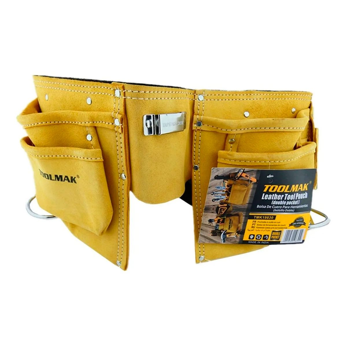 GENERICO - Coleto Carpintero De Cuero Doble Porta Herramienta Tmk19830