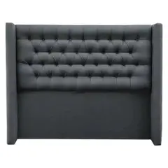 VINTAGE MOBEL - Respaldo capitone full size lino gris oscuro