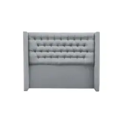 VINTAGE MOBEL - Respaldo capitone flugel lino gris claro 1.5 plaza