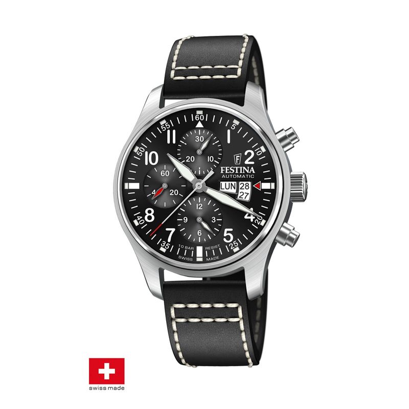 FESTINA SWISS - Reloj F20150/6 Festina Swiss Negro Hombre Swiss Made