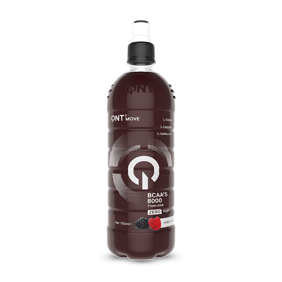 QNT - Bandeja x 12 Bcaa 8000 Liquido 700ml Frutos Rojos QNT