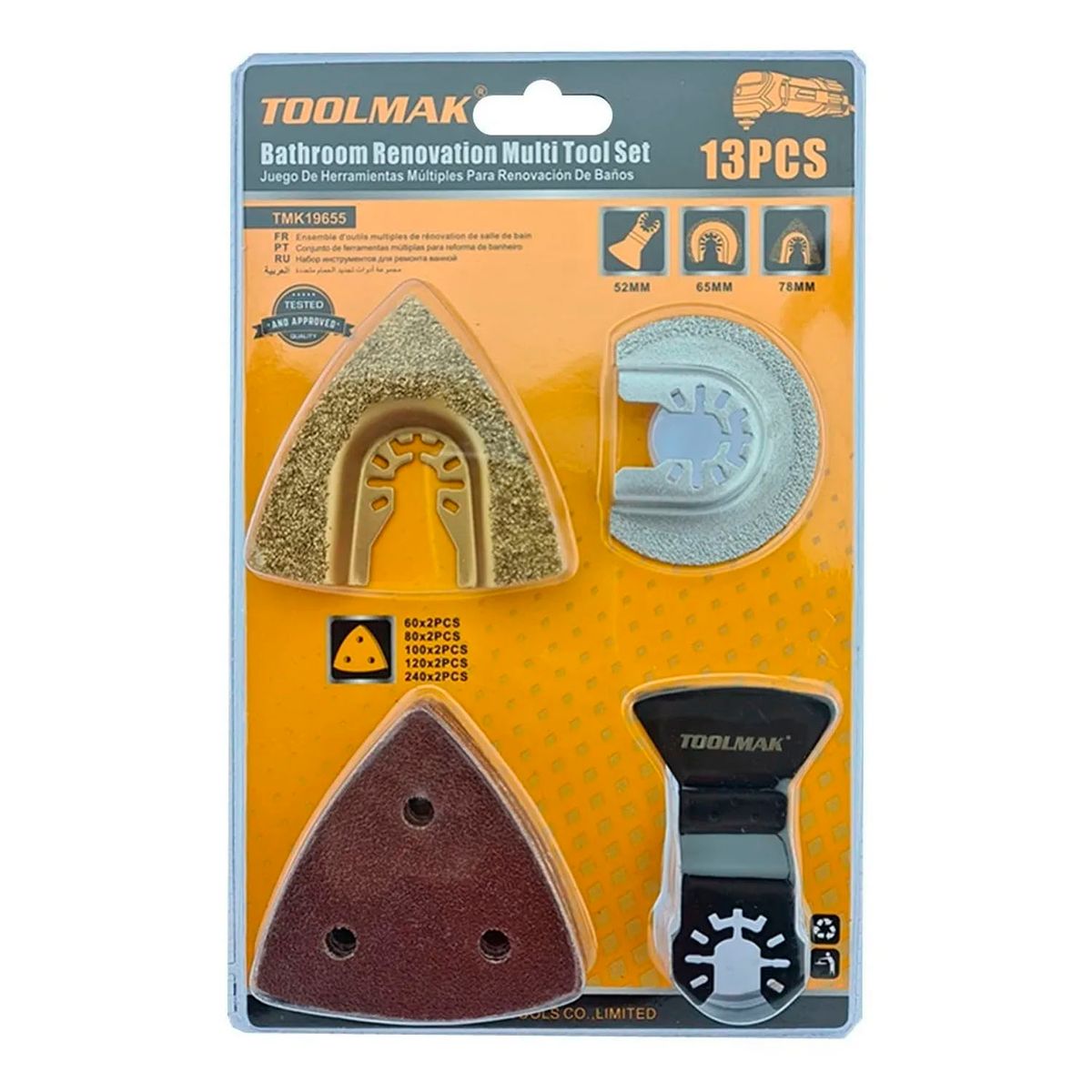 GENERICO - Juego Herramientas Multiples Oscilante Multiuso 13 Pcs Tmk