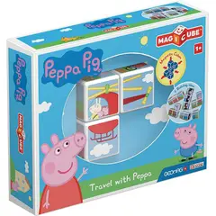 GEOMAG - Cubos Magnéticos MAGICUBE Peppa Pig - Viaja con Peppa (3 piezas)
