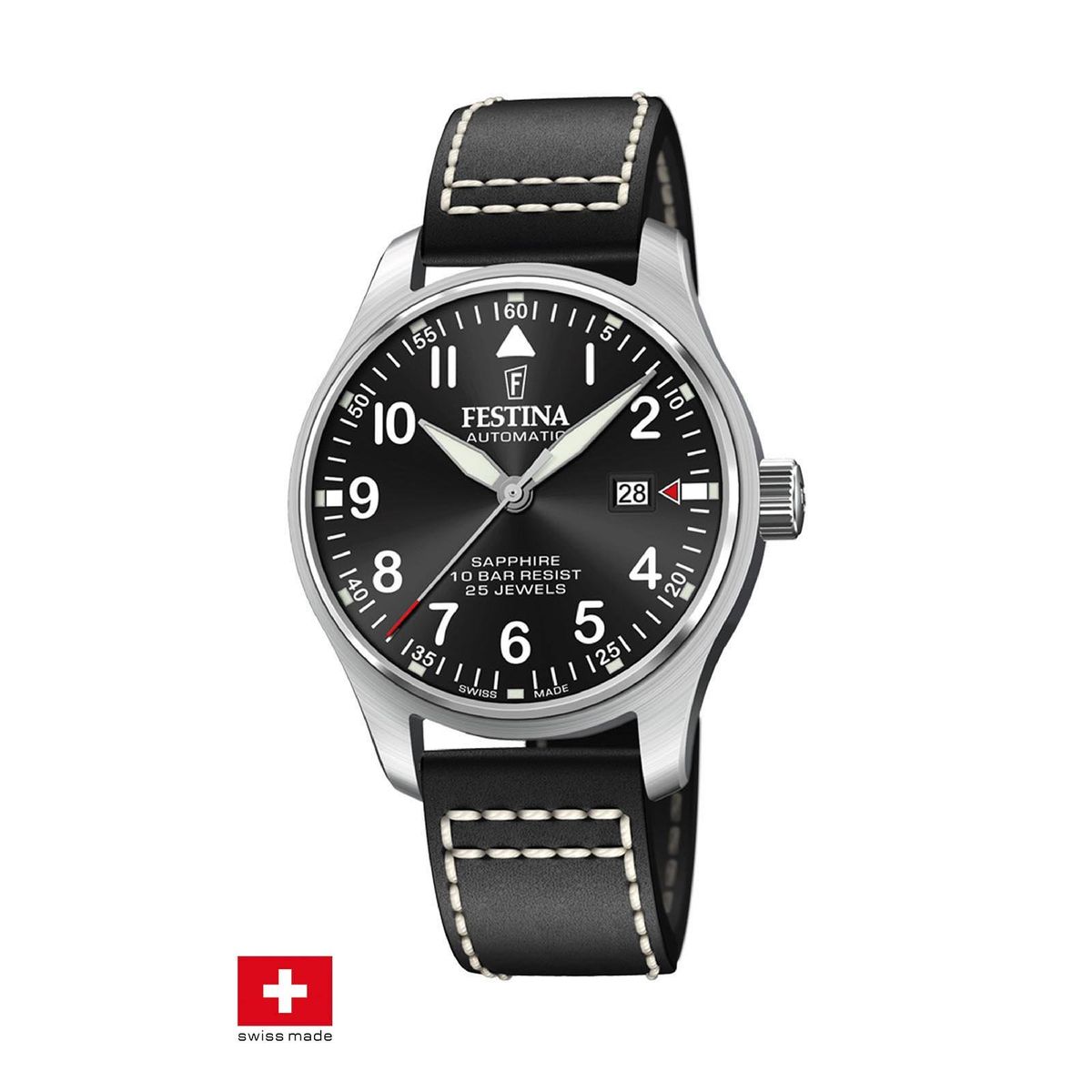 FESTINA SWISS - Reloj F20151/4 Festina Swiss Negro Hombre Swiss Made
