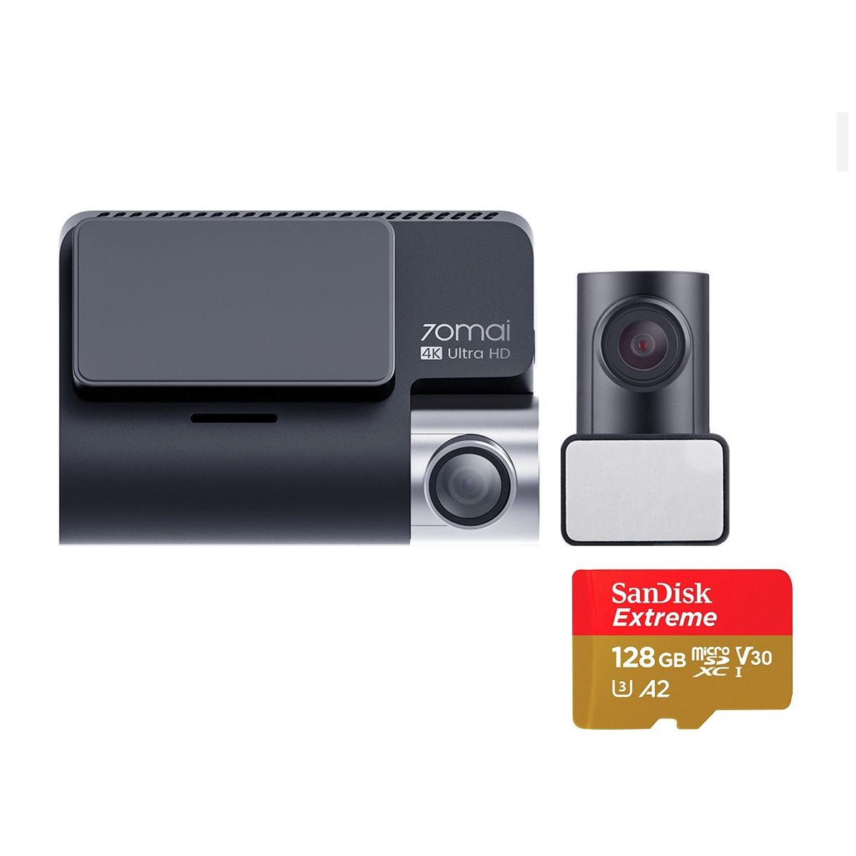 70MAI - Cámara auto cámara 4k 2160P + Cámara Trasera 70mai A800S-1 + 128GB