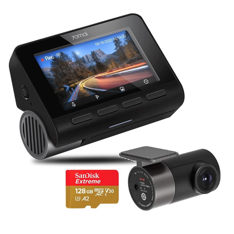 70MAI - Cámara para auto DVR 4k 2160P + Cámara Trasera 70mai A800S-1 + 128GB