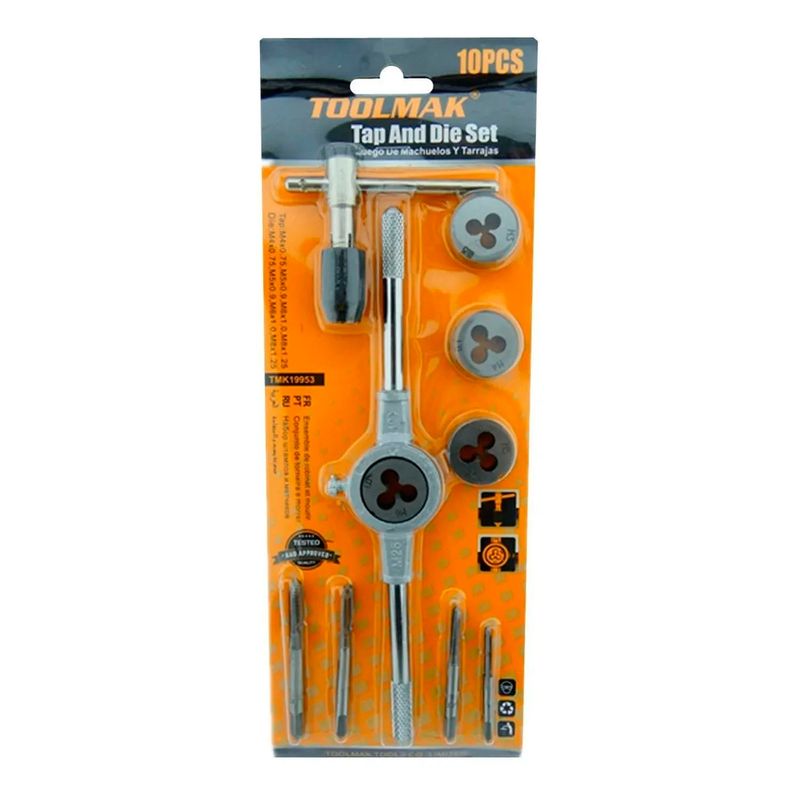 GENERICO - Set Kit Juego De Terrajas Macho Y Hembra 10 Piezas Toolmak