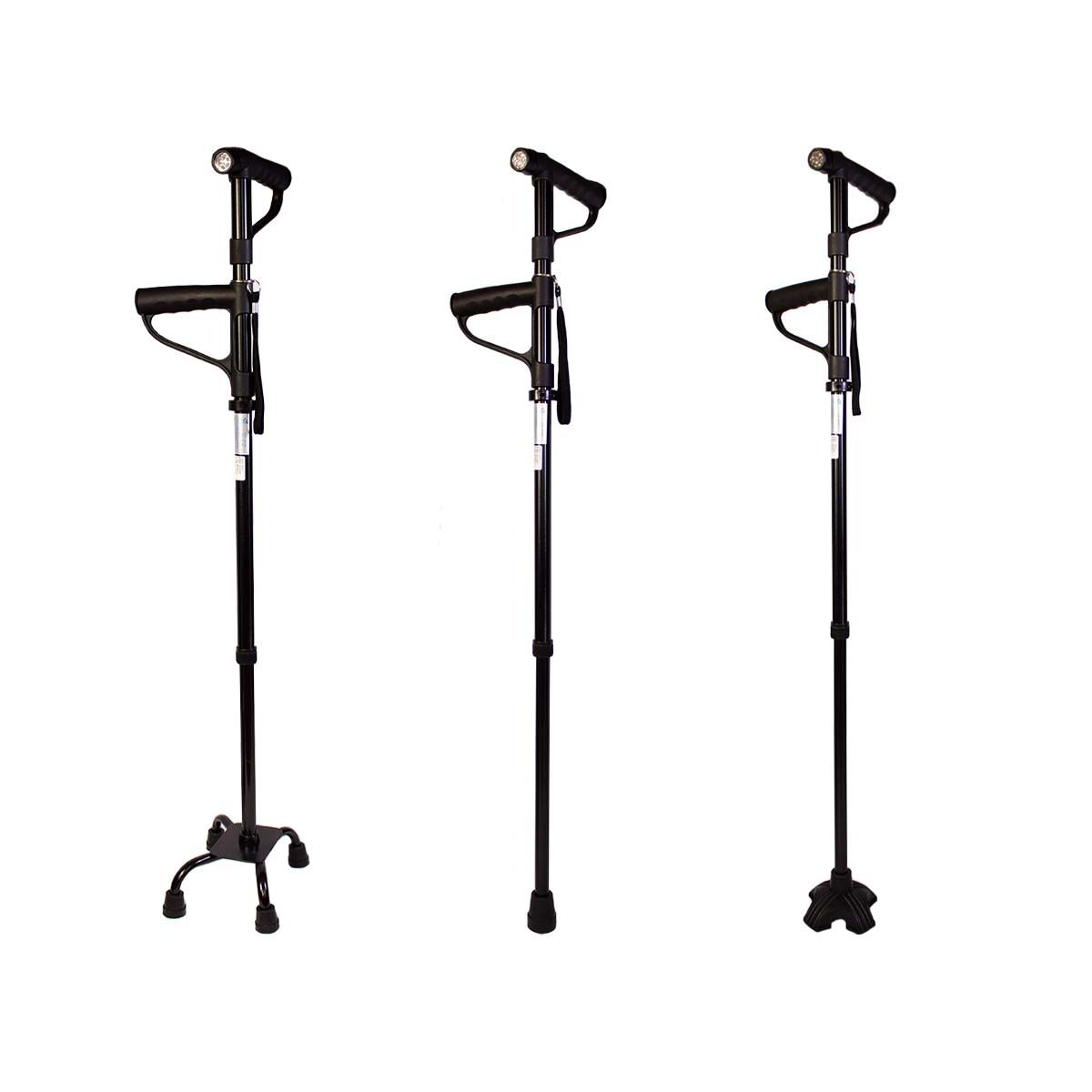 ONEDER - Baston Ortopedico Adulto 3 En 1 + Luz Led Calidad Premium