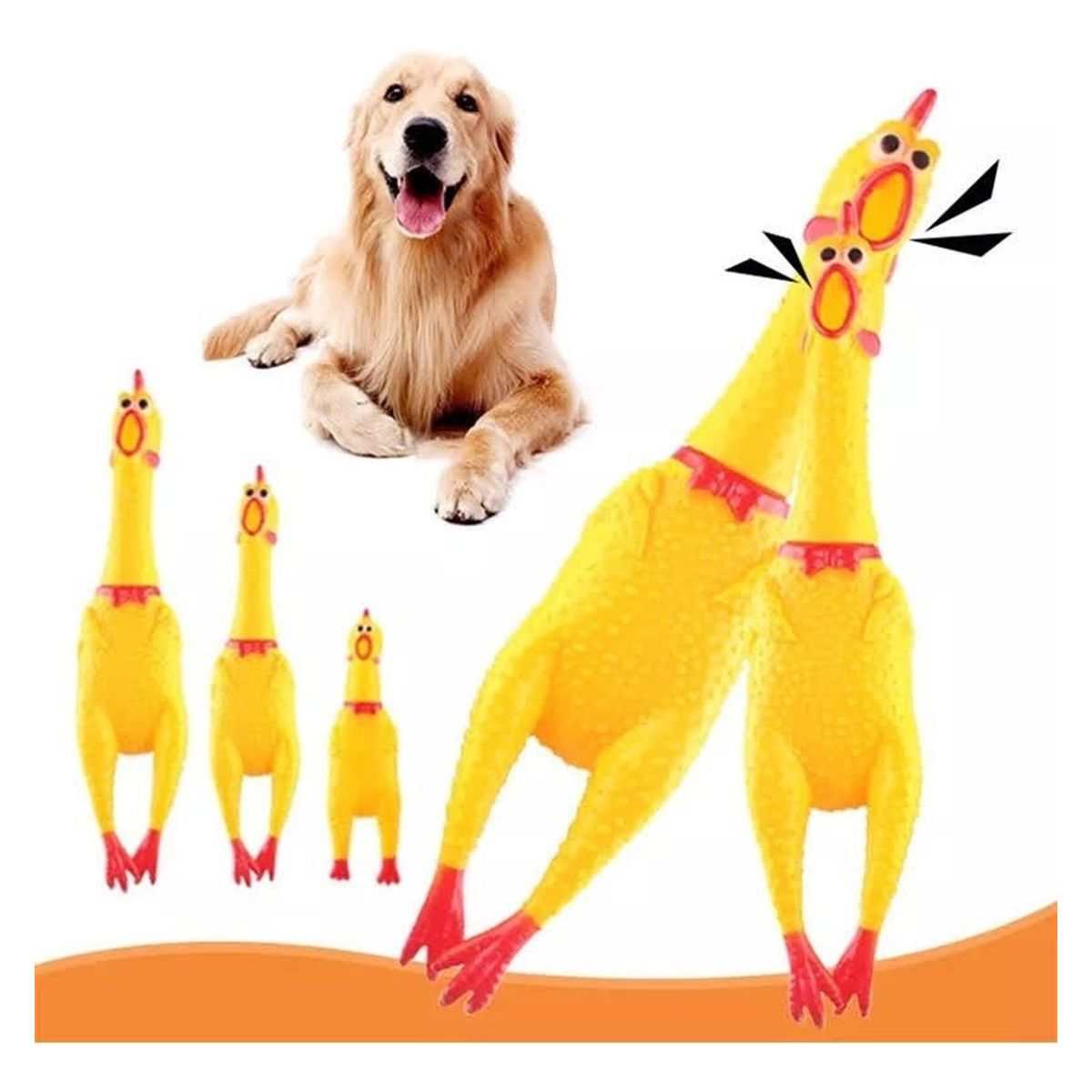 GENERICO - Pollo Juguete De Goma Con Sonido 39cm Para Perros Y Gatos