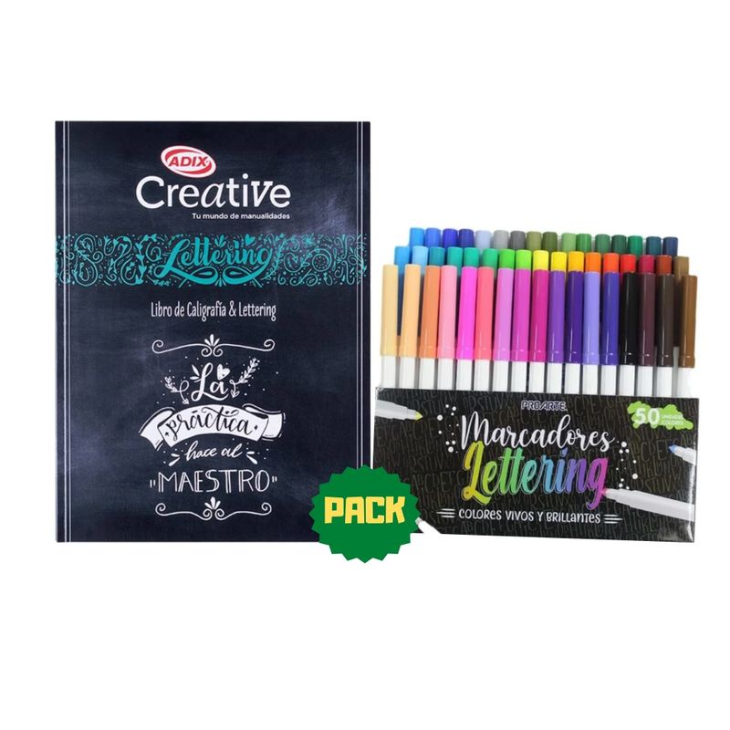 PROARTE - Pack Libro caligrafia & Lettering + 50 Marca. Lettering