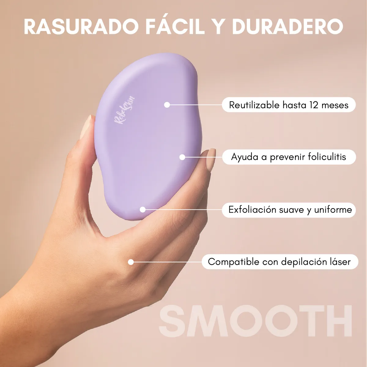 REBEL - Rasuradora de Cristal Smooth Lila