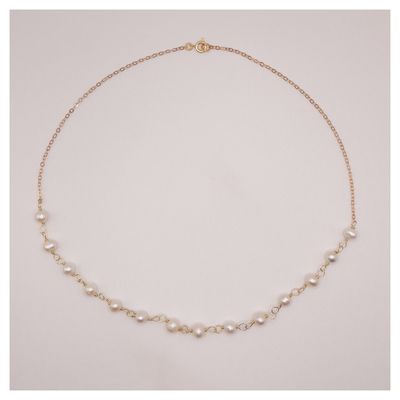 Imagen 2 del producto Collar enchapado en oro con perlas de rio