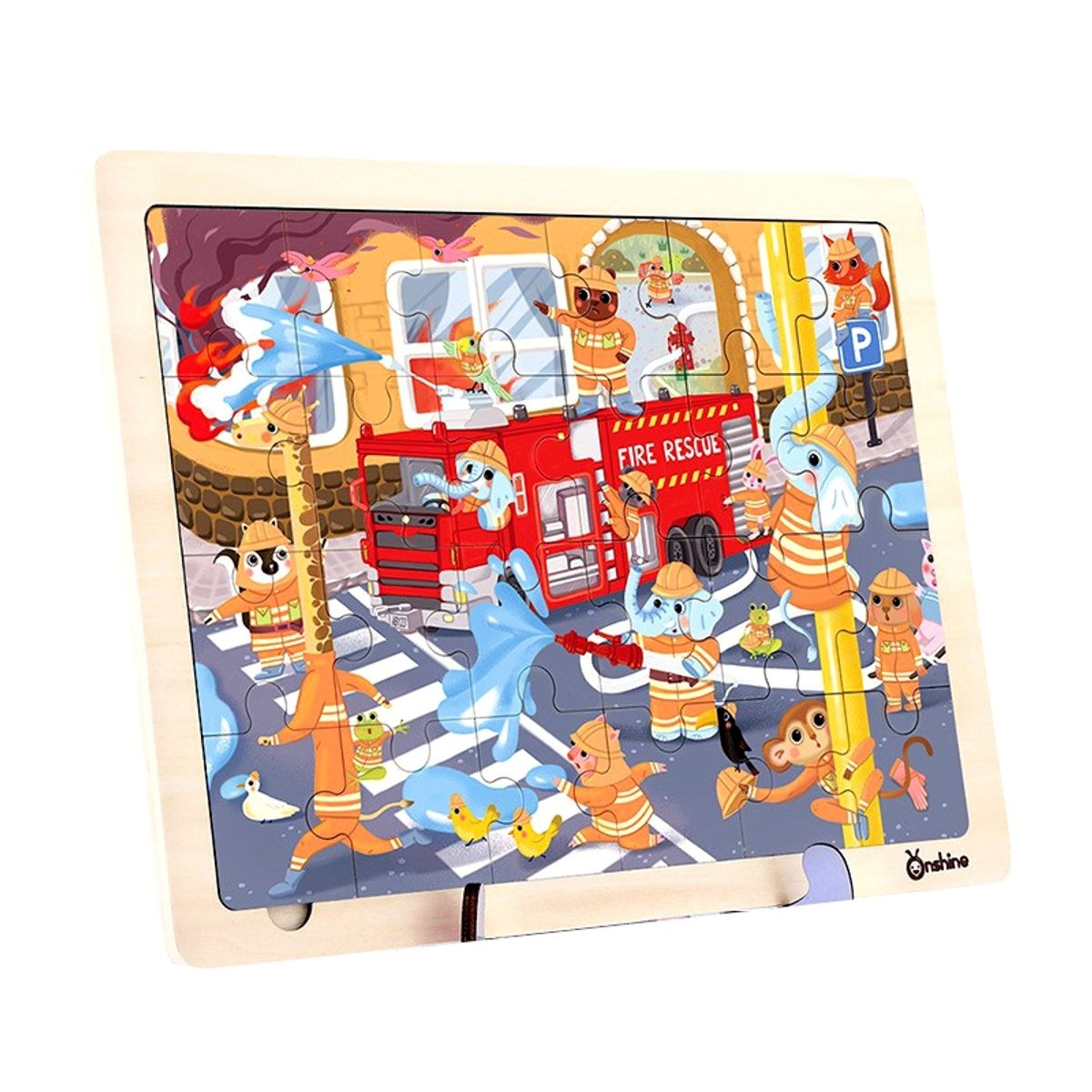 ONSHINE - ROMPECABEZAS MADERA 24 PIEZAS BOMBEROS