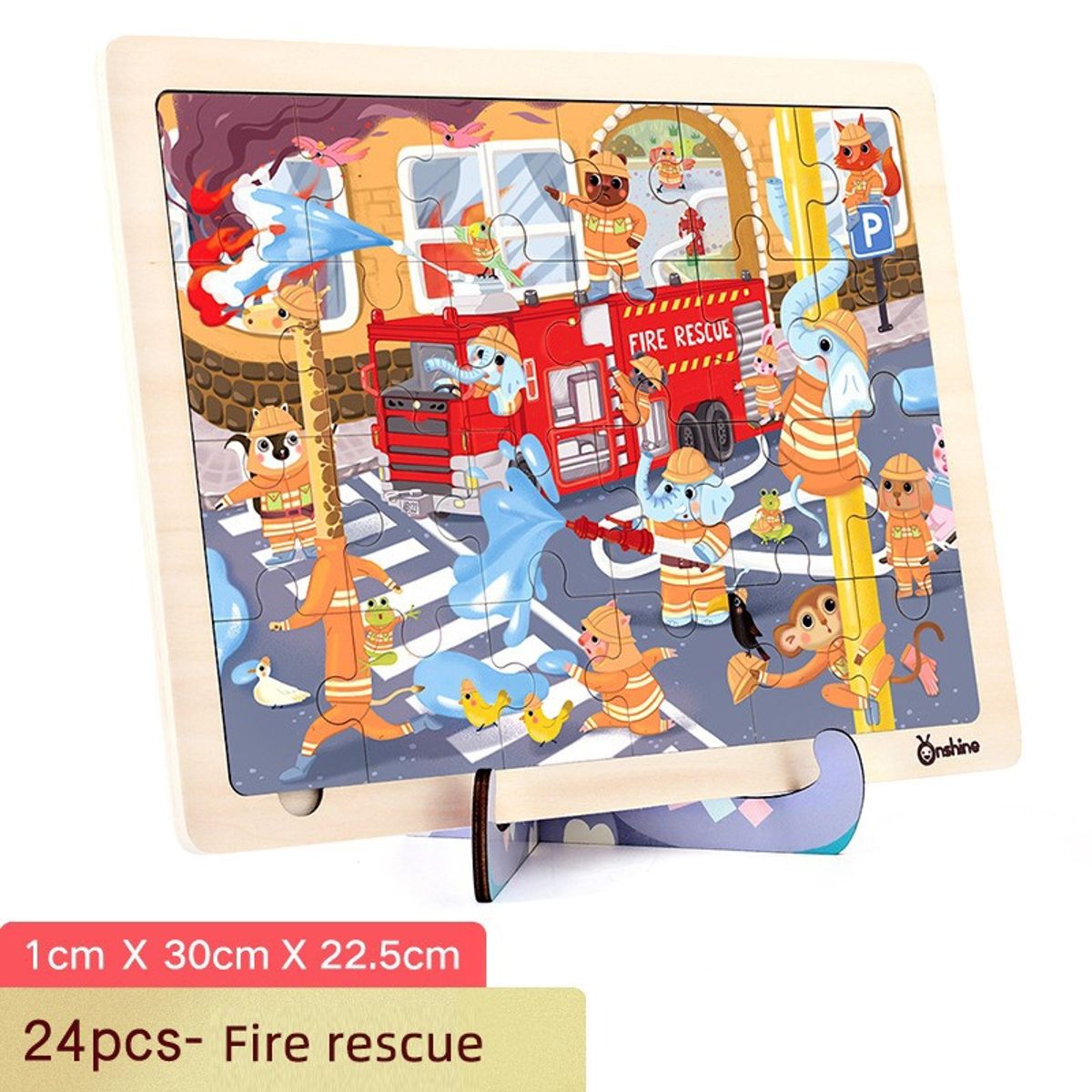 ONSHINE - ROMPECABEZAS MADERA 24 PIEZAS BOMBEROS