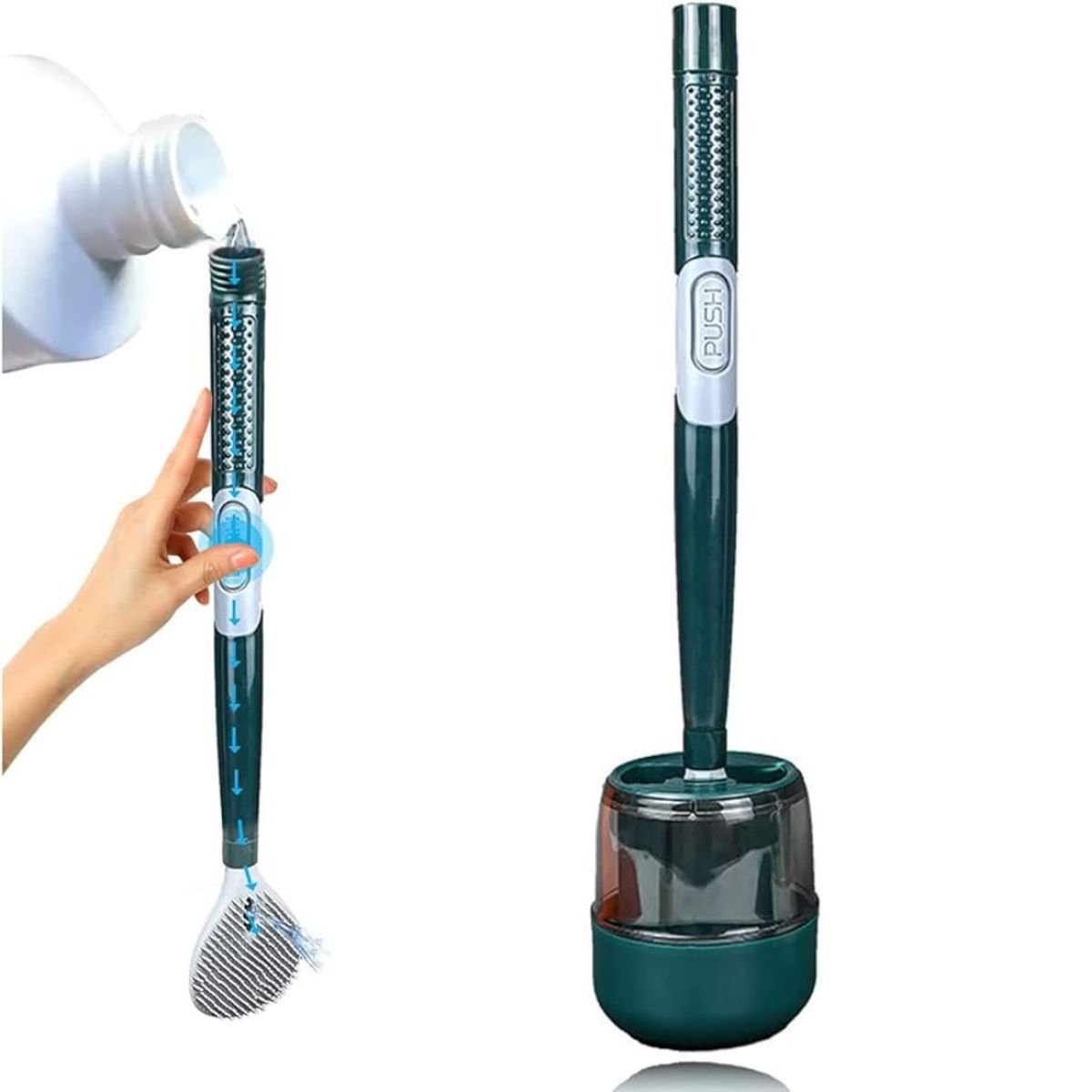 GENERICO - Cepillo Dispensador Jabon Escobilla Baño Multiuso Wc Sopapo