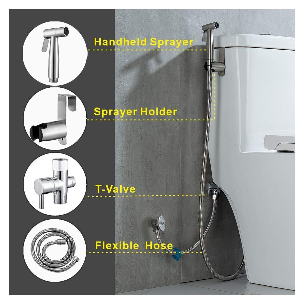 EVERSO - Ducha Bidet Arabe Acero Inoxidable Wc Inodoro