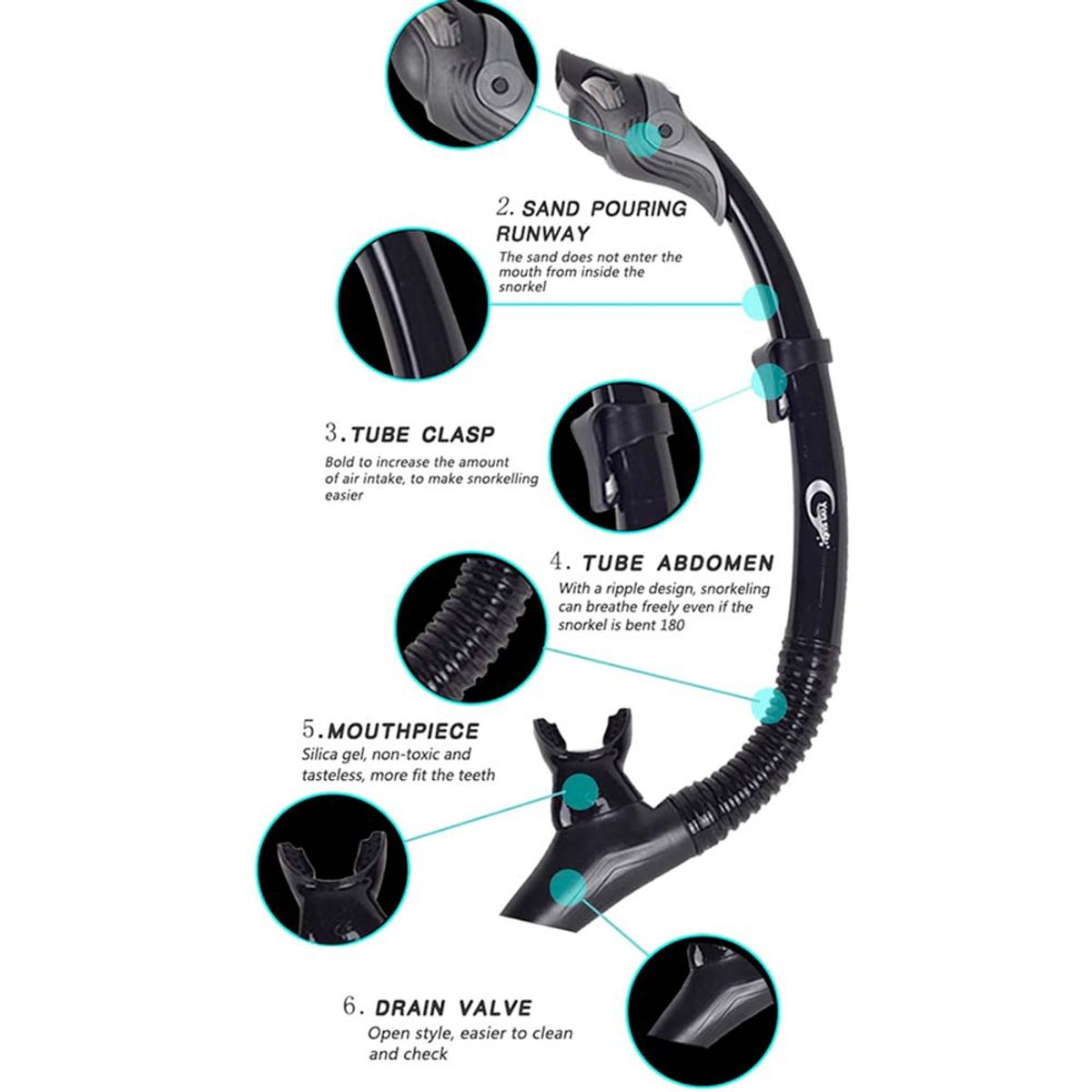 GENERICO - Snorkel Profesional Yonsub Para Buceo Boquilla De Silicona