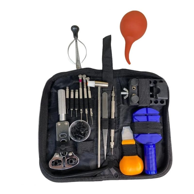 GENERICO - Kit Herramientas Relojeria 16 Pcs Relojes Reloj + Funda