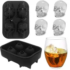 EVERSO - Moldes Para Hielo Calavera bandejas De Silicona Flexibles