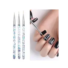 GENERICO - Kit 3 Pinceles Para Diseño Uñas Postizas / Naturales