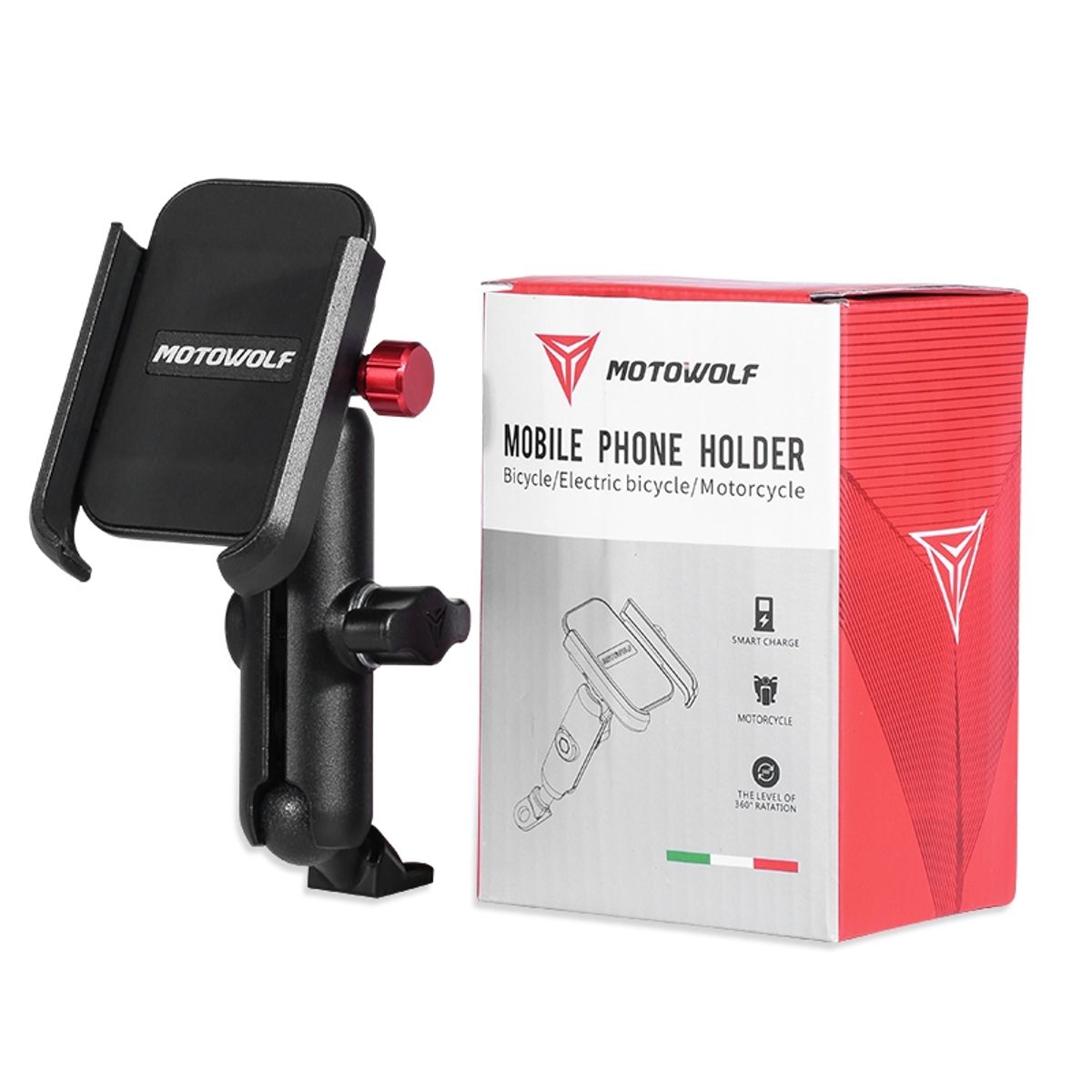 MOTOWOLF - Soporte de Aluminio  Cargador USB