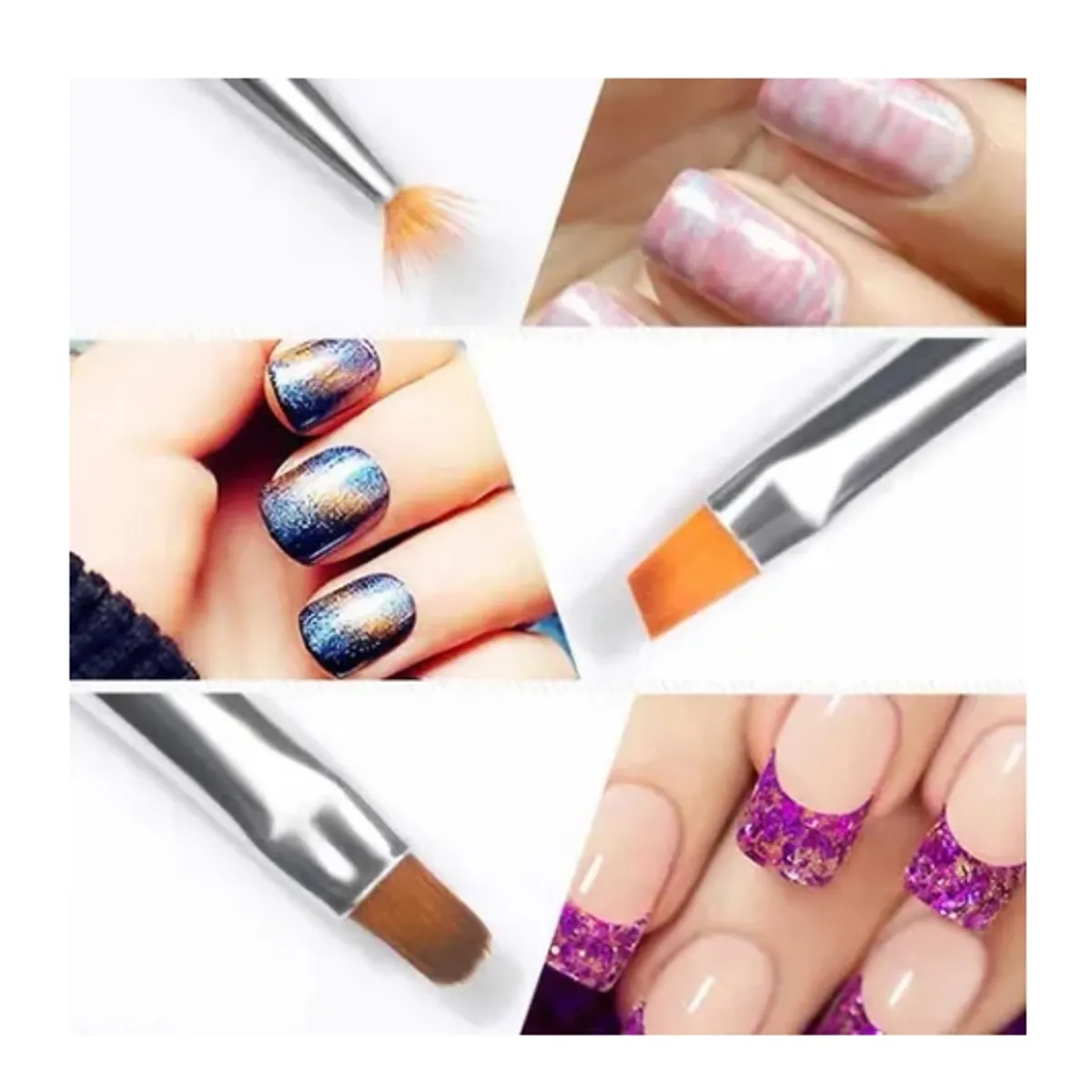 GENERICO - Set 7 Pinceles De Pintura Profesional De Diseño De Uñas/gel