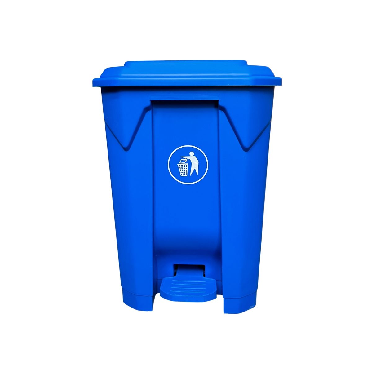 GENERICO - Contenedor de Basura PVC Con Tapa Y Pedal 60 Litros Azul