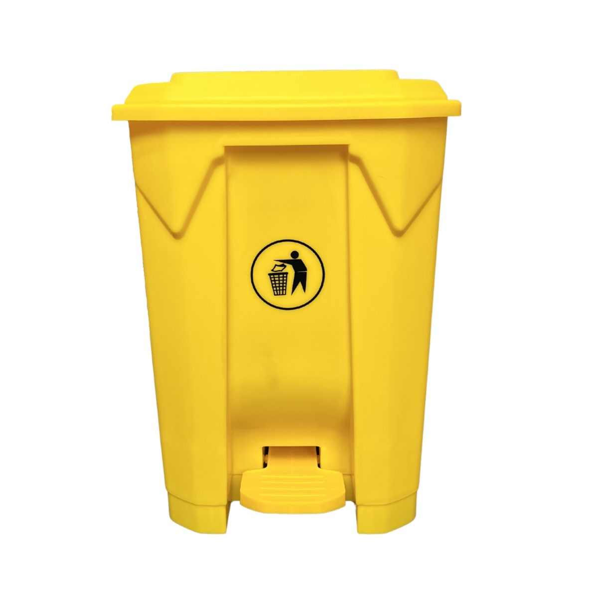 GENERICO - Contenedor de Basura PVC Con Tapa Y Pedal 60 Litros Amarillo