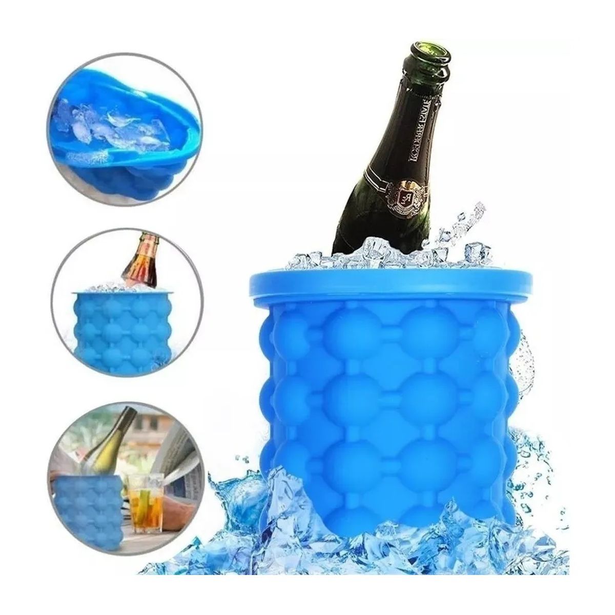 GENERICO - Hielera Cubeta Cubetera Hielo Facil Ice Silicon Botella