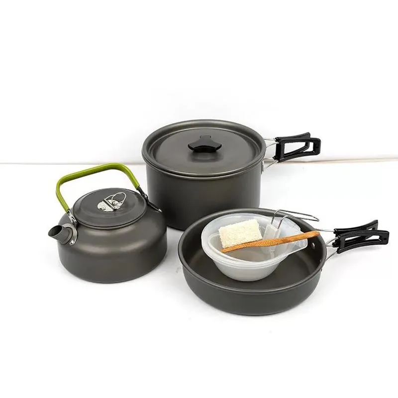 CAMPSOR - Set De Ollas De Camping Con Tetera 2-3 Personas