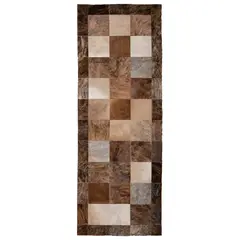 MOO HOGAR - Alfombra de Pasillo Cuero 80 X 220 Cm Diseño 20X20cm