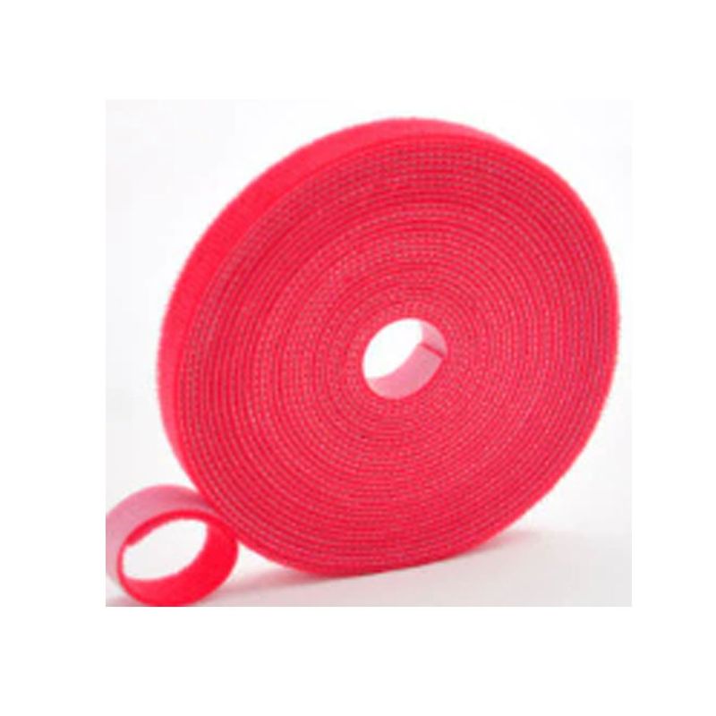 GENERICO - VELCRO DOBLE FAZ 25 MTS X 15MM ANCHO. ROJO. AMARRA CABLES