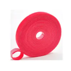 GENERICO - VELCRO DOBLE FAZ 25 MTS X 15MM ANCHO. ROJO. AMARRA CABLES
