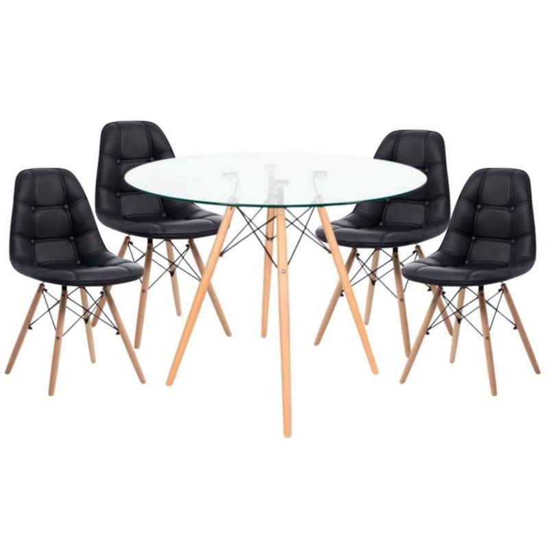 BRITBOX - Comedor Vidrio 80 - 4 Sillas Buckle